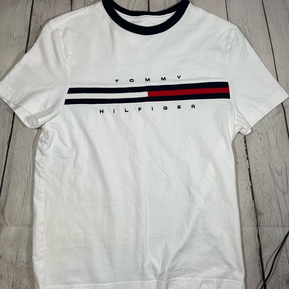 Tommy Hilfiger Mens Extra Small Short Sleeve Tee Logo White - Picture 5 of 7